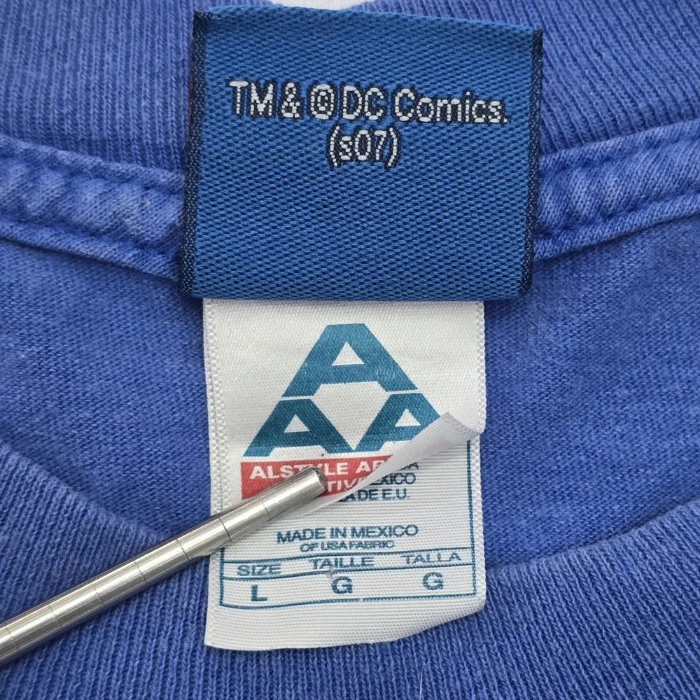 Vintage 2007 Superman T Shirt Blue Alstyle AAA DC Comics Graphic Tee Mens Large